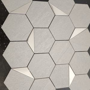 Textura sutil impacto audaz 73mm hexágono plata PVD mosaico de cerámica azulejo para aplicaciones de interior cocina backsplash dormitorio característica - Product Image 6