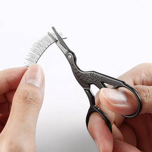 Black Vintage Stork Scissors Rounded Tip Nail Stainless Steel Grooming Scissors Eyebrow Coated Cuticle Pedicure - Product Image 3