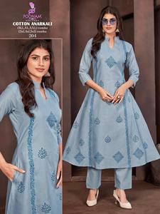 Presentamos un nuevo trabajo hecho a mano de algodón puro con Kurti estampado con pantalón Diseño de uso regular Nueva variedad para ropa india y pakistaní - Product Image 2