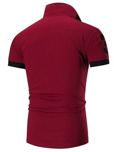Estilo informal para hombre 100% algodón para camisetas de polo Color sólido manga corta tela transpirable con patrón impreso - Product Image 2