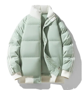 Chaqueta acolchada de lona unisex con ajuste personalizado con cuello levantado y logotipo frontal Nuevo diseño para uso activo en invierno al aire libre - Product Image 3