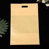 Emballage personnalisé imprimé biodégradable et recyclable avec fenêtre transparente, sac plat en papier kraft et plastique à trois soudures latérales pour chaussettes