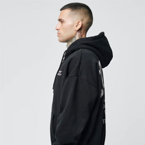 Sweat à capuche zippé en polaire pour hommes de qualité supérieure avec broderie de logo Sweat à capuche à blocs de couleurs chaudes avec ficelle réglable Hiver - Product Image 4