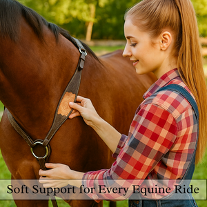 Best Quality Lightweight Genuine Leather <b>Equestrian</b> Horse Tack Set Hand Tooled Headstall Breast Plate Seasonal Riding Equipments - Product Image 2