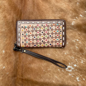 Gran oferta, cartera tallada a mano, funda de teléfono de embrague, Cartera de diseñador elegante, multiusos, carteras de pulsera de cuero occidental - Product Image 2