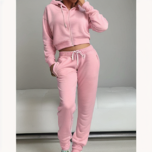 2025 sweat à capuche zippé personnalisé survêtements d'hiver pour femmes ensembles de joggeurs d'entraînement avec pantalons deux pièces survêtements de BD - Product Image 3