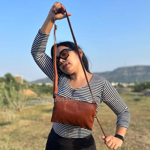 Bolso de mano de cuero de vaca de alta calidad, bolso cruzado multiusos, pelo Real en cuero genuino, bolso de hombro con doble cremallera - Product Image 5