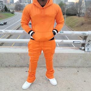 Conçu sur mesure pour hommes survêtements évasés broderie empilés Joggers grande taille 100% coton survêtement évasé pour l'été Street Wear - Product Image 5