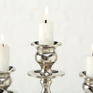 Decorative Metal <b>Candelabra</b> Available in Antique Silver Design Perfect for Formal Dining Events Wedding & Home Decor Centerpiece - Product Image 3