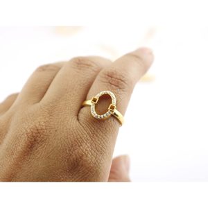 แหวนแต่งงานทองคำแท้ 14k สำหรับเธอ ดีไซน์เพชรทรงรี - Product Image 3