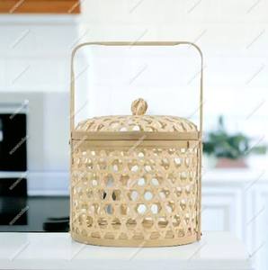 Cesta de pícnic de mimbre tejida a mano con asa de almacenamiento cesta de mano cesta de regalo cesta de fruta con tapa para ocasiones especiales - Product Image 2