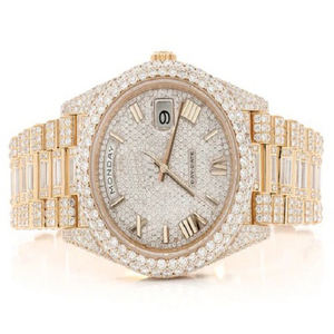 Montre personnalisée de haut luxe beau cadran VVS Moissanite acier inoxydable Style Hip Hop buste glacé Sterling mode affaires - Product Image 1