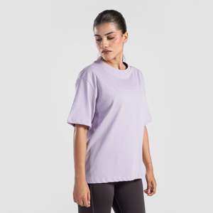 Camiseta Extra Grande GA All Day Lilac para Mujer, 100% Algodón Jersey, Corte Ajustado, Holgada, Transpirable, con Decoración de Letras, Tallas XS XXS Disponibles - Product Image 3