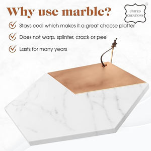 Planche à découper en bois et marbre de taille moyenne de qualité deluxe dernière conception avec boîte d'emballage pour la cuisine à domicile - Product Image 4