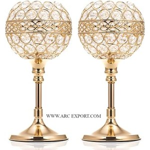 Nouvelle conception d'accessoires de table en métal poli or Votives Restaurant et plancher de mariage bougie éclaircissante support votif - Product Image 5