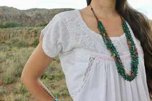 เสื้อเบลาส์ผ้าฝ้ายปักลายลูกไม้ oaxacan แบบโบราณชิ้นหายากสวยงาม - Product Image 5