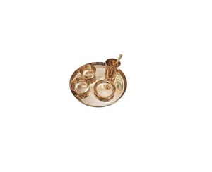 Classic Design copper stainless steel bronze thali <b>set</b> for serving dinnerware hotel classic design at wholesale price from Jams - Product Image 4