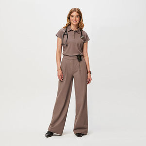 2025 New Design <b>Doctor</b> Women Scrub <b>Set</b> Short Sleeve Fashion Zipper Design Nursing Uniform <b>Sets</b> - Product Image 5
