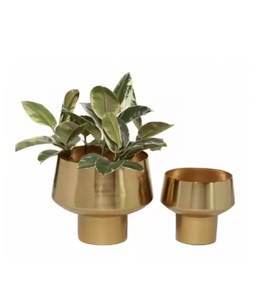 Pot de jardinières à texture argentée finie et accrocheuse Pot de jardinière durable fait à la main pour le décor du salon intérieur Top Pots tendance - Product Image 3