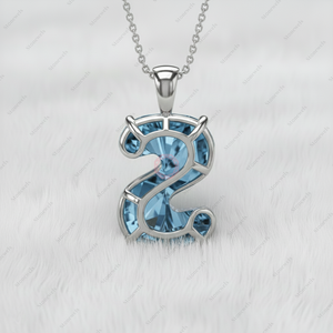 Pendentifs et breloques fantaisie en argent 925 plaqué or, alphabet bleu, bijoux fins, diamants de laboratoire certifiés GIA IGI VVS - Product Image 3