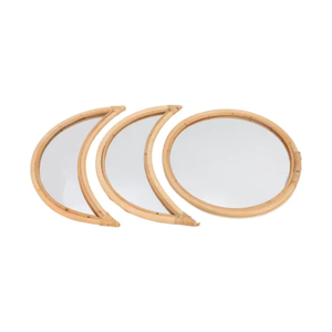 Espejo de luna creciente de ratán Natural bohemio hecho a mano vietnamita, decoración de pared, venta al por mayor, espejos de pared, decoración del hogar - Product Image 4