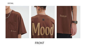 เสื้อยืดผู้ชายทรงหลวม ราคาขายส่งแบบ FOB ผ้าฝ้าย 100% สกรีนโลโก้ตามสั่ง เสื้อยืดเปล่าเนื้อหนา แขนสั้น ทรงโอเวอร์ไซส์ สำหรับผู้ชาย - Product Image 3