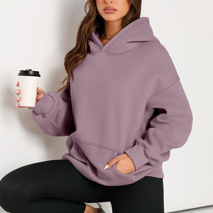 Diseño personalizado Streetwear Color Block Sport Gym 100% algodón polar bordado personalizado pulóver Sudadera con capucha de gran tamaño para mujer - Product Image 4