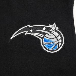 Chaqueta Varsity Bordada de los Orlando Magic, 100% Transpirable, de Secado Rápido, con Ribete en Contraste Blanco y Negro, para Adultos, Informal, Deportiva, para Primavera - Product Image 5