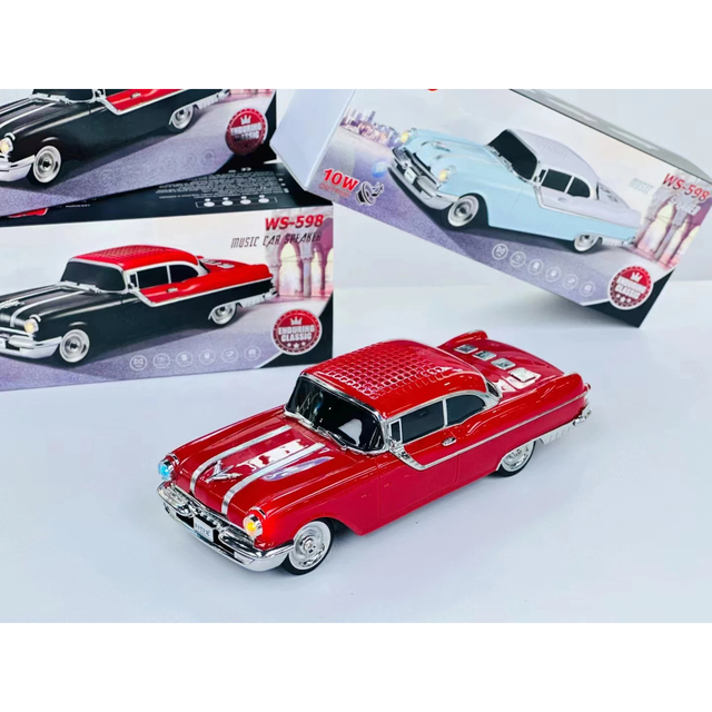 Wireless Portable Speaker 1958 Chevy-Inspired Vintage Car Design Bluetooth V5.0 LED Lights Rechargeable Battery For Cell Phone