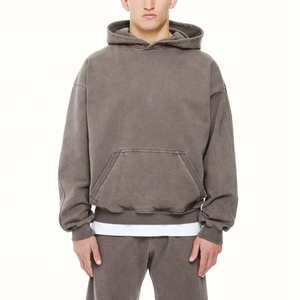 Conjunto Deportivo para Hombre, Estilo Acid Wash, Sudadera con Capucha Extra Grande y Pantalones Deportivos de Algodón Grueso, Estilo Vintage Trackstar, Marca Privada OEM - Product Image 4