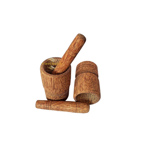 Juego de Mortero y Pilón de Madera de Coco Rústico para Cocina Tradicional y Preparación de Alimentos - Product Image 5