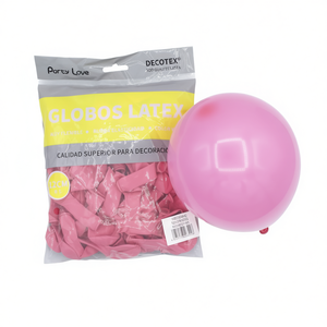 Globos de Látex Party Love de 12 cm, Color Rosa Pastel, Bolsa de 100 Unidades, Artículos Decorativos para Fiestas - Product Image 2