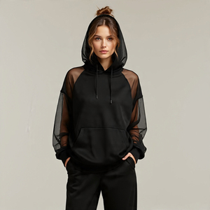 Sudadera con Capucha de Manga Larga para Mujer, Talla Grande, al por Mayor, Top de Malla para Nadar, con Capucha, Transparente, de Red, para Mujer - Product Image 2