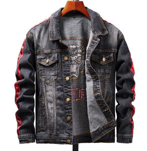 Chaqueta Vaquera Decorada con Bordado Animal en Tela Gris, Ropa de Alta Calidad para Hombre de STITCHMODE - Product Image 6