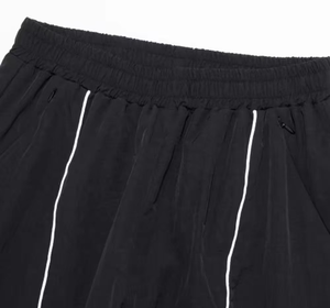 กางเกงวอร์มเอวสูงของผู้ชายกางเกงวิ่งแบบยืดหยุ่นพร้อมท่อกางเกงวอร์มขาตรงผ้าไนลอนแบบลำลองกางเกงปักลาย - Product Image 2