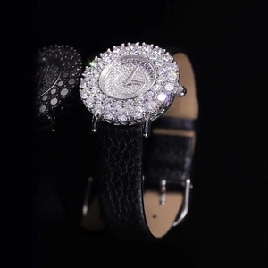 Montre automatique en moissanite, entièrement sertie de diamants, design en acier inoxydable massif, mouvement à quartz de 30 mm, style business, montre unisexe - Product Image 3