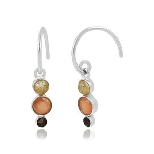 Hermosos pendientes clásicos de medio aro de Plata de Ley 925 con piedras preciosas de amazonita para mujer, diseño único de alto grado para fiesta de regalo - Product Image 6