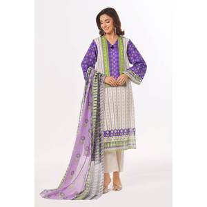 ชุดผ้าชีฟองพิมพ์ลายแบบ 3 ชิ้น ไม่เย็บติดกัน รุ่น CLP-42215 เสื้อปักลายสำหรับใส่ทุกวัน - Product Image 1