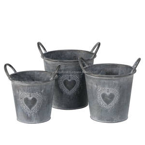 Nouvel ensemble de seaux de pot de fleurs et de jardin en métal galvanisé ovale parfait pour les décorations de jardin et d'extérieur plantes et fleurs - Product Image 4