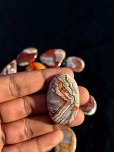Lot de cabochons d'agate en dentelle folle naturelle de qualité supérieure Vente en gros de pierres précieuses colorées pour la fabrication de bijoux - Product Image 3
