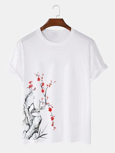 T-shirts d'été surdimensionnés en coton léger et mince à col en O au design unique pour hommes - Product Image 3