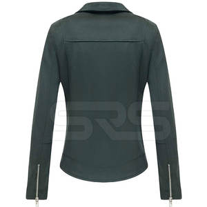 Dernier style de veste en cuir pour femmes coupe-vent en gros Meilleures ventes Veste en cuir pour femmes imperméable - Product Image 3