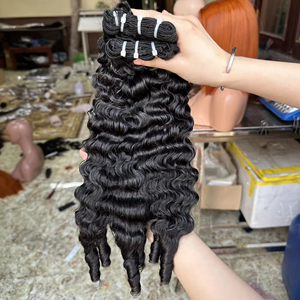 Raw Vietnamese Virgin Remy Curly Human Hair Hand Tied Wig with Cuticle Alignment - Product Image 1