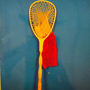 Filet d'atterrissage de pêche à la mouche en plein air Filet à truite Cadre en bois avec filet en caoutchouc Filet coulé à la main Thor Filet de pêche à la truite - Product Image 1