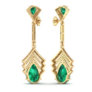 REYES Precio al por Mayor, Pendientes Colgantes de Plata de Ley 925 con Moissanita, Corte Pera, 10 Quilates, Joyería de Piedras Preciosas de Esmeralda para Mujer - Product Image 4