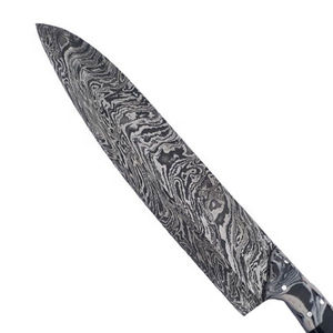 มีดเชฟเหล็กดามัสกัสแบบหนา ด้ามไม้ ทนทานสูง ใช้กับเครื่องล้างจานได้ เหมาะสำหรับใช้ในครัวมืออาชีพ - Product Image 2