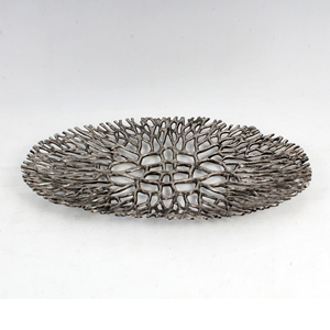 ถาดและชามผลไม้อลูมิเนียมโบราณรูปทรงกลมขาเล็กถาดเสิร์ฟผลไม้ - Product Image 4