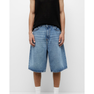 High Quality Men's Casual Bermudas <b>Shorts</b> Loose Fit Wash Denim Jeans <b>with</b> <b>Zip</b> Fly Streetwear Style Breathable Woven Design - Product Image 2