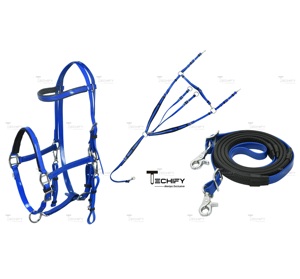 Ensemble de harnachement de cheval en PVC le plus vendu bride de licou d'endurance imperméable avec plastron et rênes pour l'équitation durable - Product Image 1