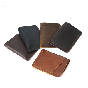 Porte-cartes en cuir pour homme, petit format, fait main, avec doublure en polyester, design tendance et chic pour tous les jours - Product Image 1